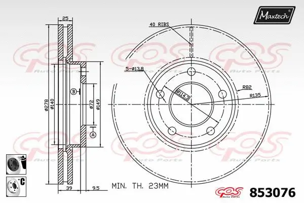 Piston, brake caliper (72951006)
