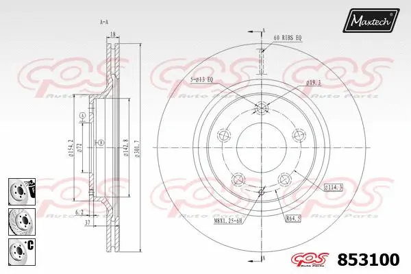 Piston, brake caliper (72954010)