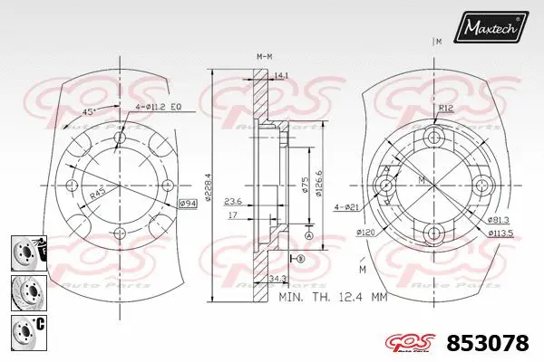 Piston, brake caliper (72957010)