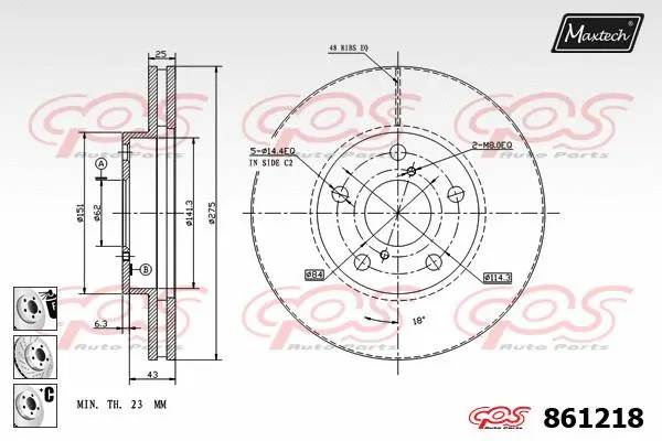 Piston, brake caliper (72944011)