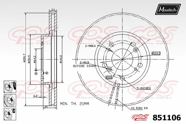 Piston, brake caliper (72934006)