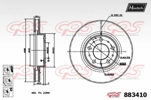 Piston, brake caliper (72940003)
