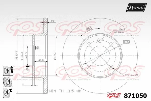 Piston, brake caliper (72954053)