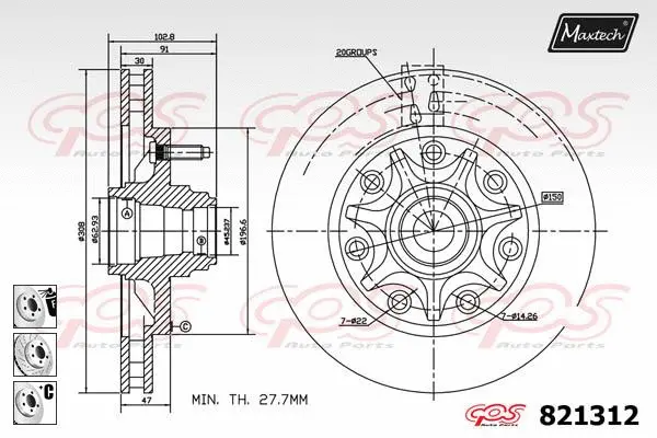 Piston, brake caliper (72930019)