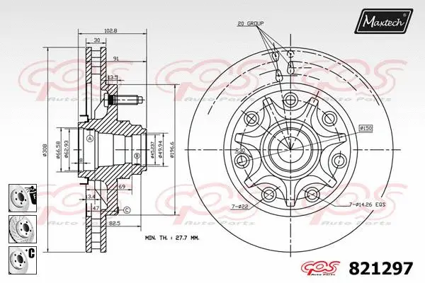 Piston, brake caliper (72930016)