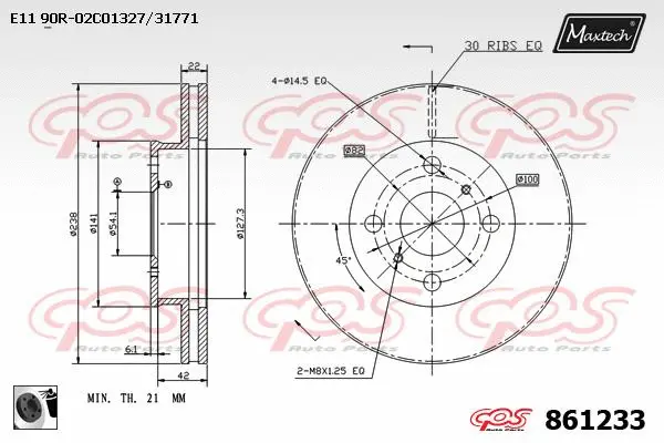 Piston, brake caliper (72932004)