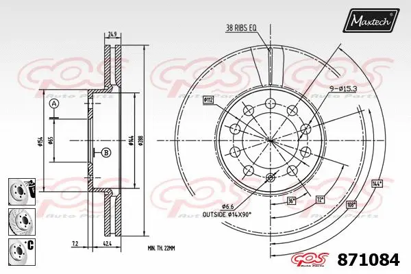 Piston, brake caliper (72944027)