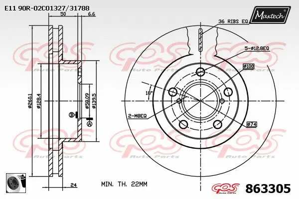 Piston, brake caliper (72954014)