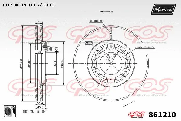 Piston, brake caliper (72931001)