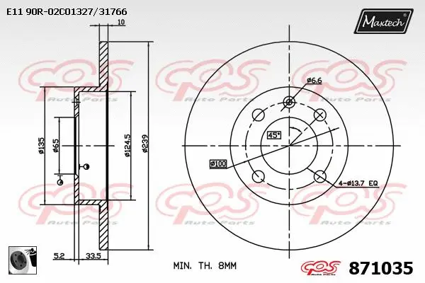 Piston, brake caliper (72954018)