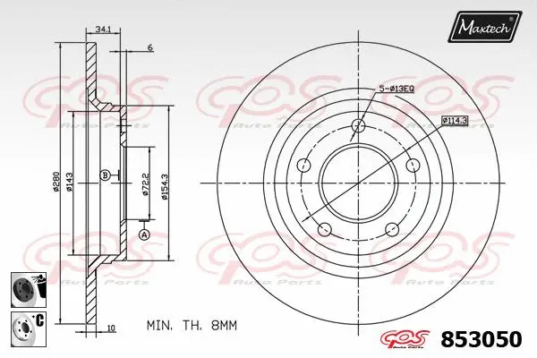 Piston, brake caliper (72957034)