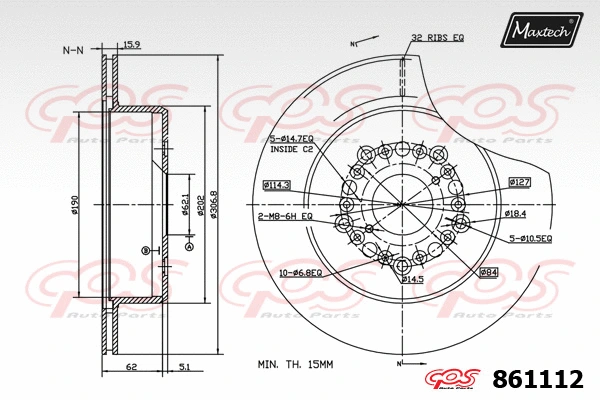Seal, brake caliper piston (70180342)