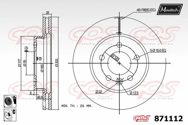 Piston, brake caliper (72957005)