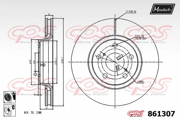 Piston, brake caliper (72935007)