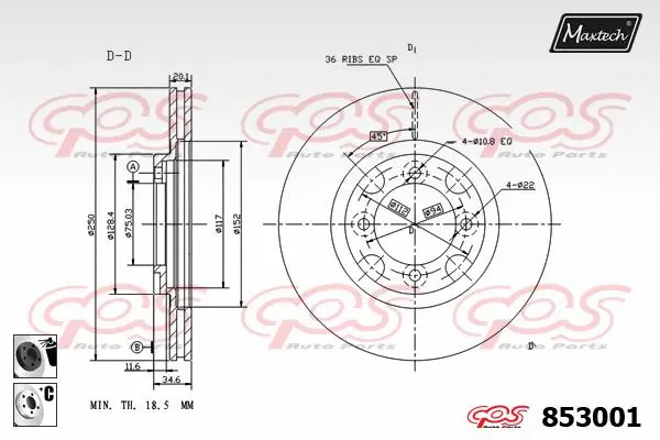 Piston, brake caliper (72957016)