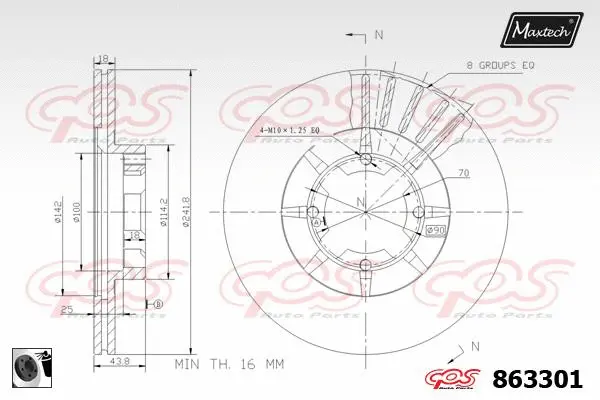 Piston, brake caliper (72960045)