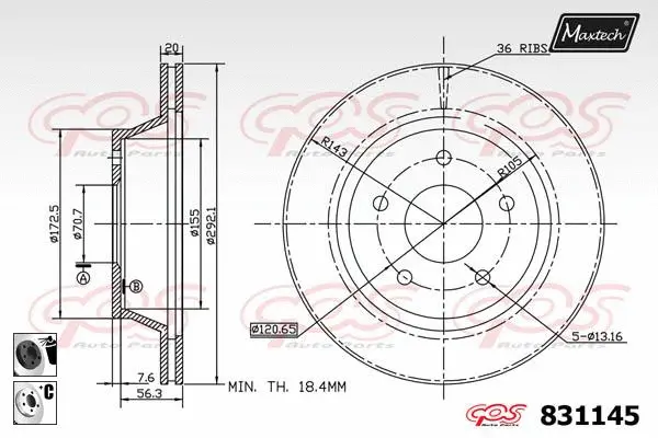 Piston, brake caliper (72945025)