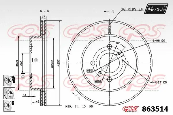 Seal, brake caliper piston (70180104)