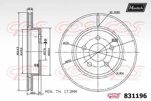 Piston, brake caliper (72938053)