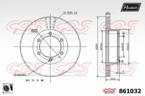 Piston, brake caliper (72928005)