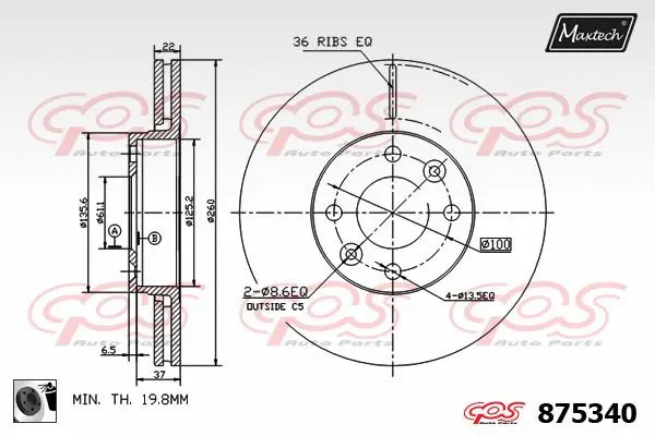 Piston, brake caliper (72946010)
