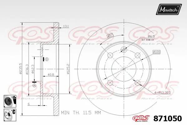 Piston, brake caliper (72954050)