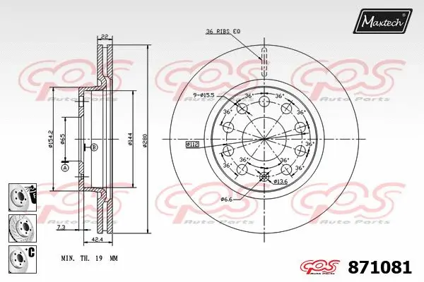 Piston, brake caliper (72942045)