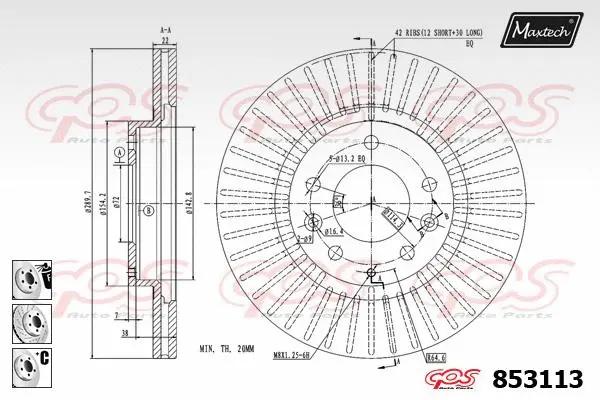 Seal, brake caliper piston (70180036)