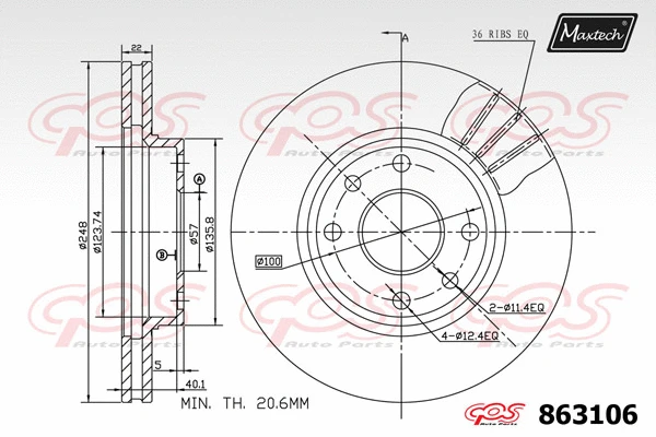 Piston, brake caliper (72960020)