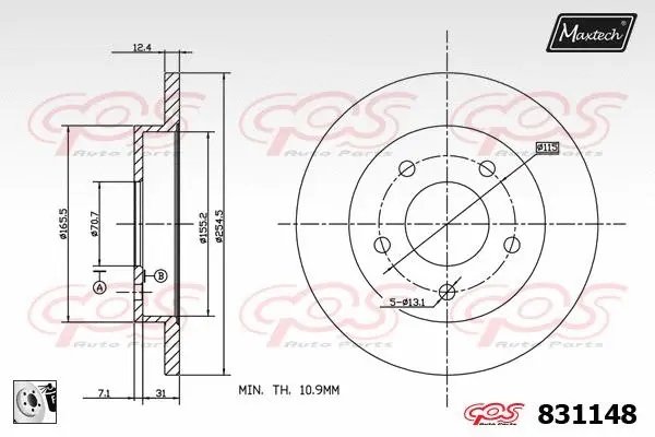 Piston, brake caliper (72940031)
