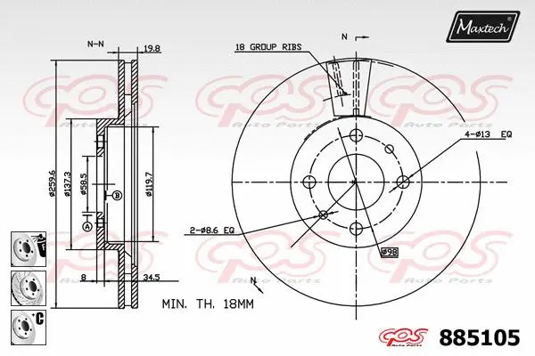 Piston, brake caliper (72948018)