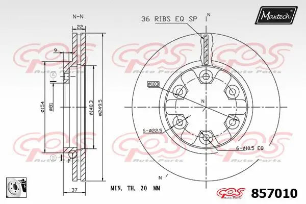 Guide Bolt, brake caliper (71810015)