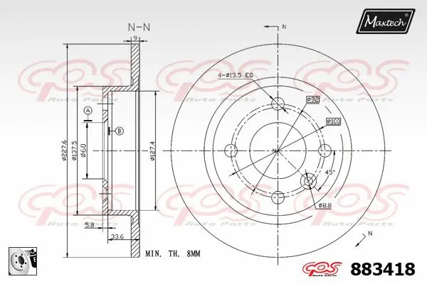 Piston, brake caliper (72942027)