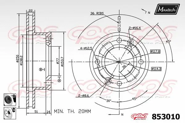 Piston, brake caliper (72954024)