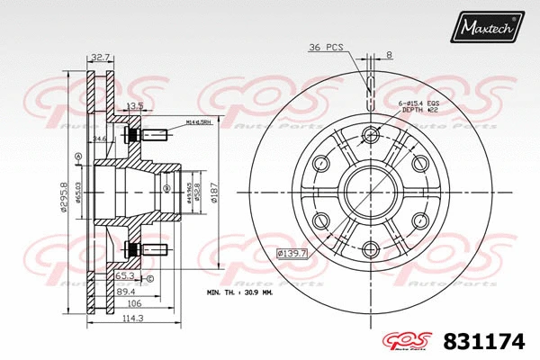 Piston, brake caliper (72954060)