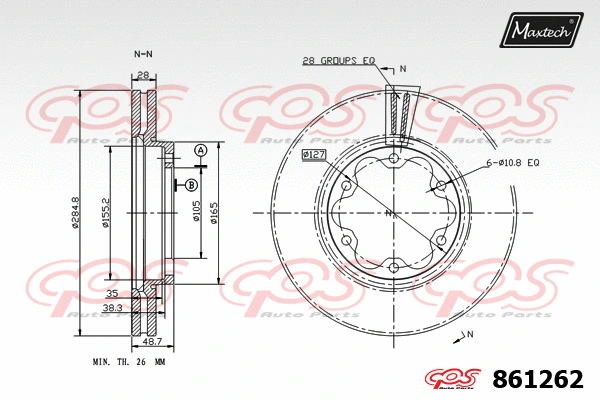 Piston, brake caliper (72943007)