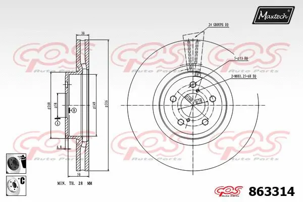 Piston, brake caliper (72930013)