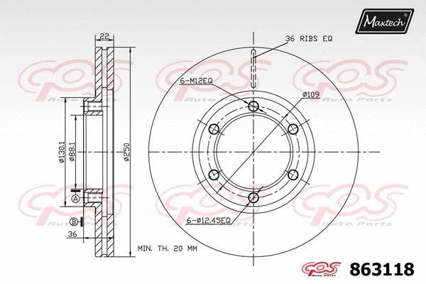 Piston, brake caliper (72945006)