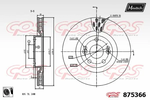 Piston, brake caliper (72960015)