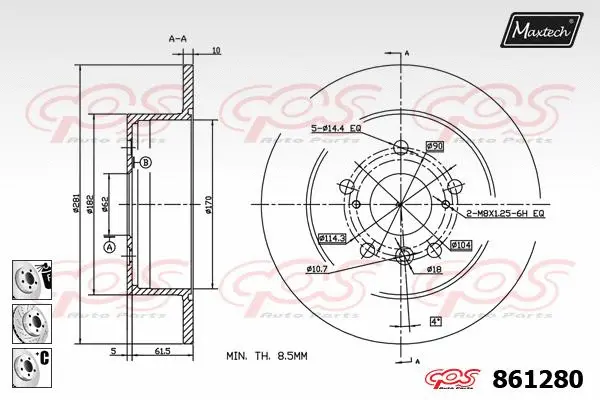 Piston, brake caliper (72943002)