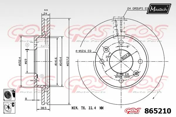 Piston, brake caliper (72943001)