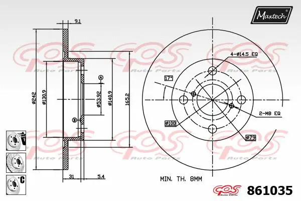 Seal, brake caliper piston (70180335)