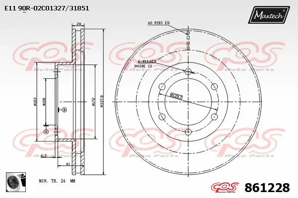 Piston, brake caliper (72954012)
