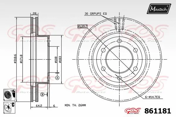 Brake Caliper (6254000)