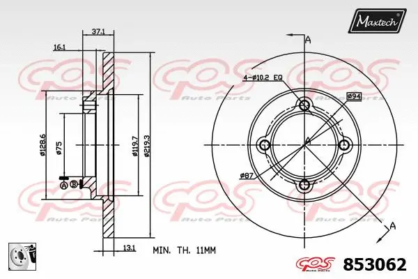 Piston, brake caliper (72943039)