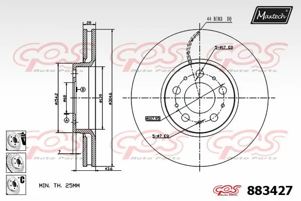 Piston, brake caliper (72940009)