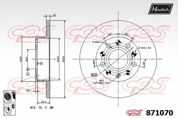 Piston, brake caliper (72952003)