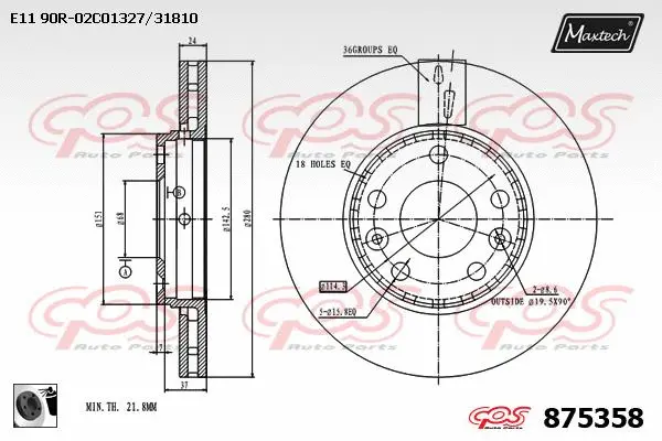 Piston, brake caliper (72940004)