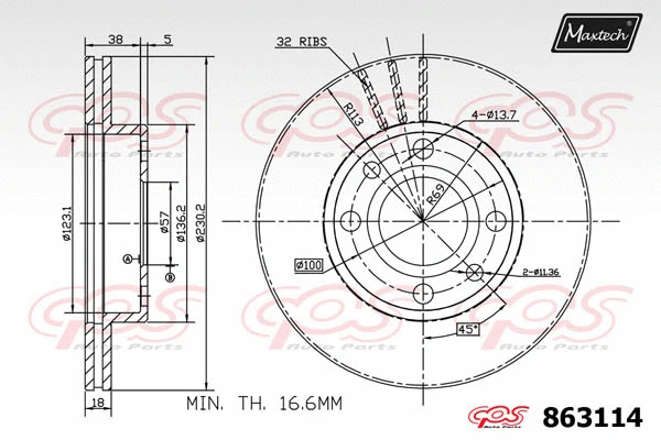 Piston, brake caliper (72945019)