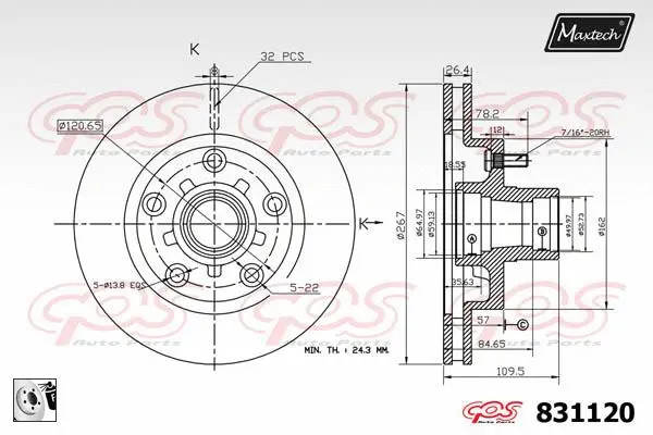 Piston, brake caliper (72940029)